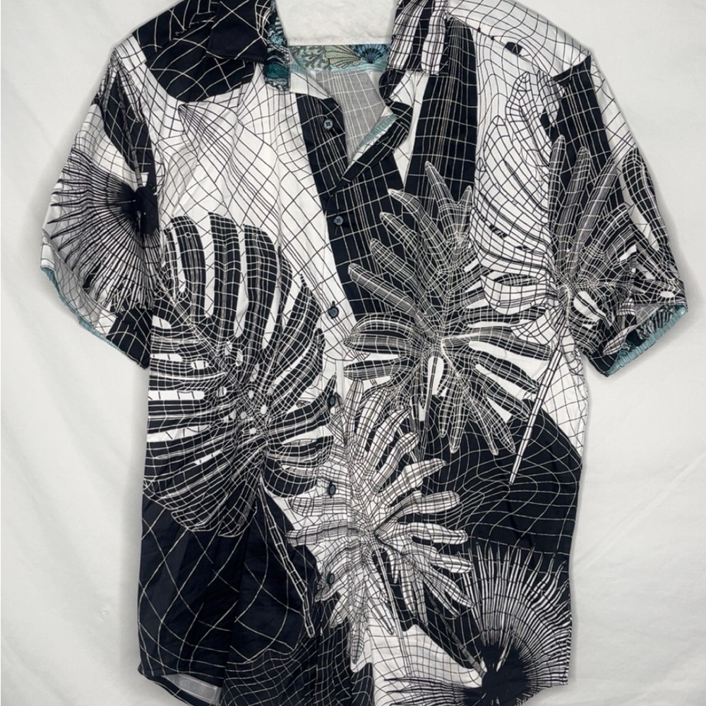 Black and White Casual Button Down Shirt